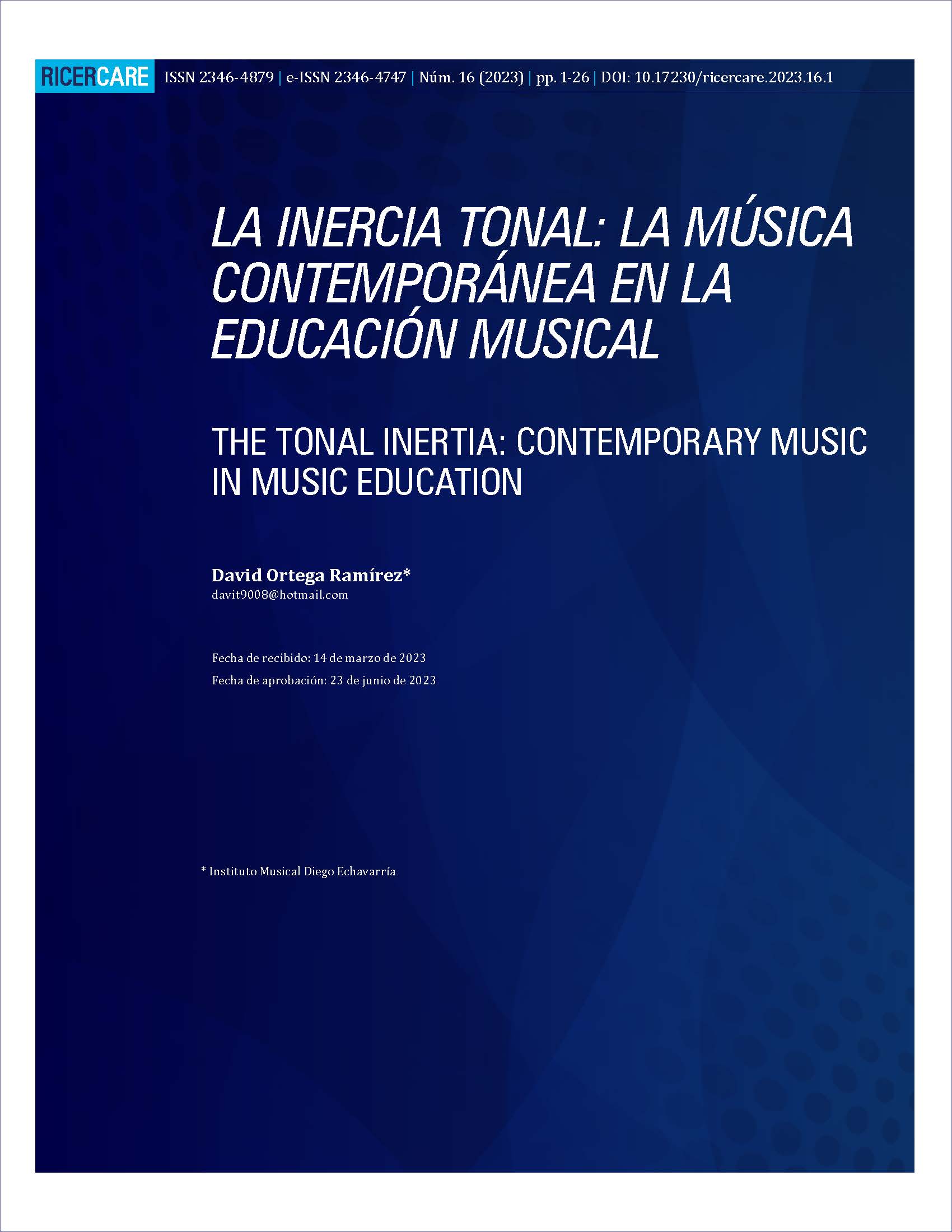 La inercia tonal: la música contemporánea en la education musical